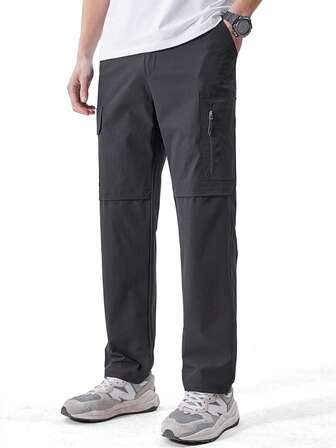 LEDUNTINO 【春夏】男士时尚休闲户外裤运动速干纯色老公/男友礼物男士轻便春秋裤弹力多口袋徒步裤