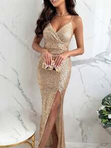 Đầm slip đính sequin thanh lịch dành cho nữ, đầm cocktail mùa hè gợi cảm, đầm dạ hội trang trọng, đầm dự tiệc, đầm dự đám cưới và đầm nghỉ xuân. - Rượu sâm banh - Xem 1