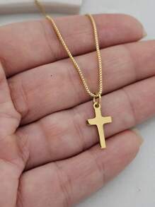 suteyi Custom-Engraved Gold And Silver Cross Necklaces For Teenagers, Exquisite And Small, Suitable For Both Boys And Girls, Can Be Given As A Baptism Gift Or As A Cross Necklace For Both Boys And Girls.