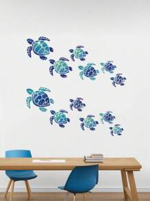 Sea Turtle Wall Stickers Under The Sea Vinyl Wall Stickers Wall Decals Wall Decor Waterproof Wall Stickers Decoration For Home, Office, Living Room, Wall, Bathroom, Toilet