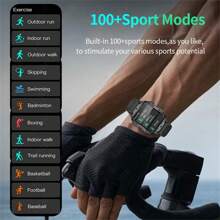 LIGE Smart Watch 1.96 Inch Large Screen 420 MAh Large Battery Super Long Battery Life Wireless Calls Voice Assistant 100+ Sports Modes Weather Sleep Monitoring Sedentary Reminder Remote Photo Taking Female Menstrual Cycle Reminder