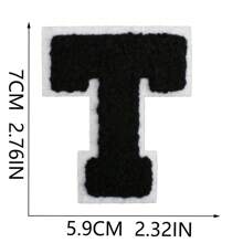26 Remendos de Letras Termo-Aplicáveis, Letras em Chenille A-Z, Remendos Decorativos Bordados, Costuráveis Personalizados para Reparação de Roupas, Bonés, Camisas, Sapatos, Denim, Bolsas (Preto)