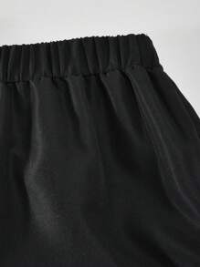 Fashionable Casual Punk Girls' Casual Pants With Bow Print Pattern Paired With Black Pants, Perfect For Outdoor Wear In Spring And Summer, Gatherings, And Schools ﻿