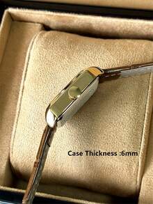 Pablo Raez 1 件 18K 金女士手表矩形金色 IPG 镀层女士手表不锈钢方形表壳顶级全新 AAA 设计正装石英复古手表优雅女士时尚白色表盘带实心条形刻度