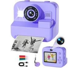 Câmera Impressão Instantânea Para Crianças Digital Infantil 1080P 12 MP - Roxo - Visão 2