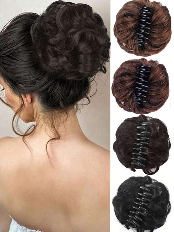 1 pièce Pince à cheveux élégante, Pinces à chignon désordonné naturel, Convient aux dames et aux filles élégantes, Idéal pour les cheveux épais et fins, Ajoute du volume, Décontracté