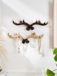 1 szt., 10,5*3,3-calowy wieszak ścienny w kształcie poroża jelenia z żywicy, wieszak ścienny w stylu vintage, dostępny w wielu kolorach, dekoracja poroża jelenia, prezent na ukończenie szkoły, odpowiedni do domowego biura, sypialni, pomieszczenia do przechowywania
