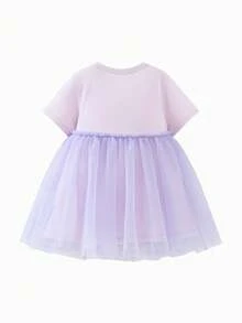 mini bala Mesh Dress Girls' Baby Skin-Friendly Breathable Sweet 2025 New - Pink Purple - View 5