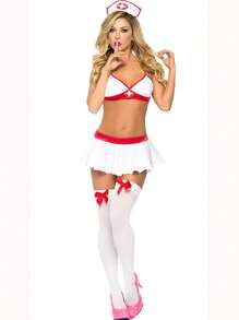 2025 Sexy Hollow-Out Nurse Lingerie Costume Set For Women | Exotic Three-Piece Role Play Uniform With Sheer Mesh Design | Erotic White Angel Nurse Cosplay Outfit For Bedroom & Party, Plus Size, With Stethoscope