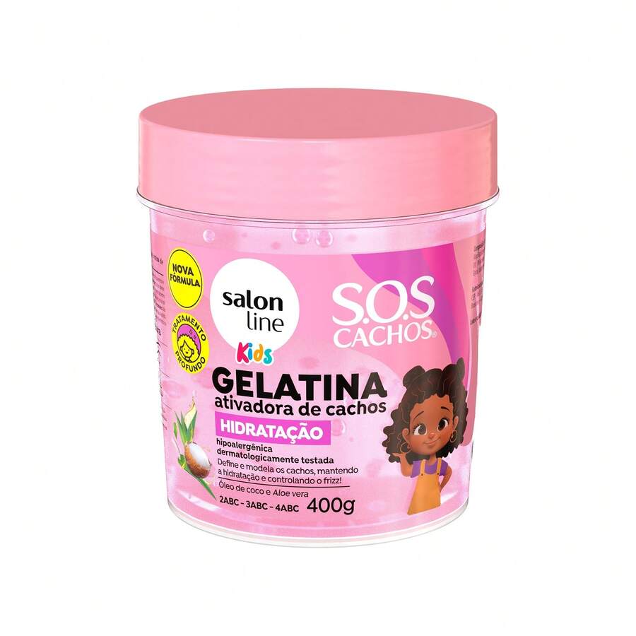 Salon Line Gelatina Ativadora de Cachos SOS Cachos Kids Hidratação 400g - Rosa chiclete - Visão 1