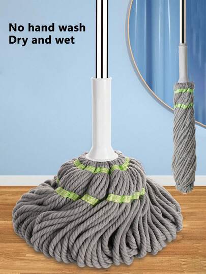 1/2pcs Self-Wringing Mop, Hands-Free Wringing Mop, Rotary Dehydration, Picasso Rotating Floor Mop, One-Time Cleaning, Simulated Manual Wringing, Cleaning Mop, Highly Absorbent, Dual-Sided Mop, Dry And Wet Use, Floor Protection, Broom, Hands-Free Cleaning, Hard Wood, Tile, Laminate Floors, Suitable For Home, Kitchen, Bathroom, No Electricity Required, Living Room, Bedroom, Bathroom
