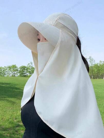 Chapéu de proteção solar feminino com cobertura total e máscara facial, boné de proteção solar de verão ao ar livre com várias maneiras de usar