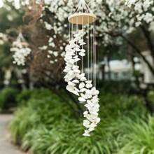 创意贝壳风铃，手工艺术风铃，S 形不对称挂饰，海星镜面贝壳风铃，海玻璃风铃，家居装饰，户外装饰，适用于民宿、庭院、花园、卧室、客厅、走廊等，女士礼物，节日和生日礼物 - 彩色 - 查看 2