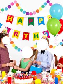 1 confezione di ghirlande di carta colorate a pois per feste, decorazioni appese ad arcobaleno per feste di compleanno, matrimoni, aule scolastiche, decorazione domestica, appendibile alle pareti