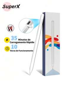 Caneta Touch Screen Ponta Fina Desenho iPad Android Alta Precisão Universal Design Grafico Tarefas Diaárias Tecnologia - Branco - Visão 2