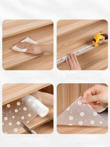 1 rolka Flower Shelf Liner do szafek kuchennych, nieprzylepna wyściółka szuflady, antypoślizgowa wyściółka do lodówki, wodoodporna podkładka EVA do lodówki, łatwe podkładki, prezenty na dzień matki