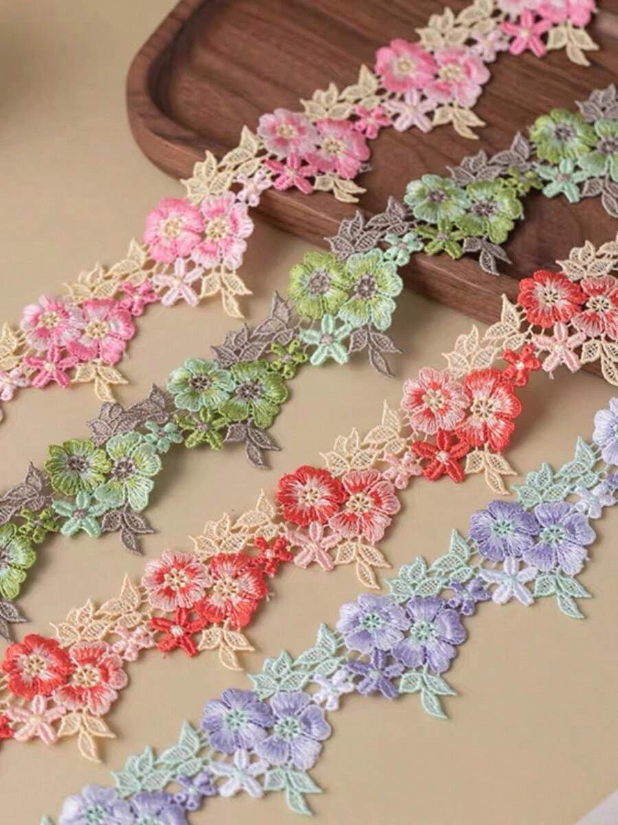 1 mảnh ren thêu màu ombre thanh lịch rộng 5cm hòa tan trong nước, sườn xám cổ điển, vật liệu trang trí váy cưới - Nhiều màu - Xem 1