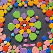 100g/200g Livraison aléatoire de morceaux de mosaïque de formes ovales + pointillées, matériaux de création de mosaïque de couleurs arc-en-ciel, convenant pour l'artisanat, les escaliers extérieurs, les dessus de table, les lavabos de salle de bain, la décoration murale de cheminée