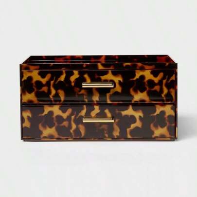 Leopard Print Stacking Drawers Storage Cabinet