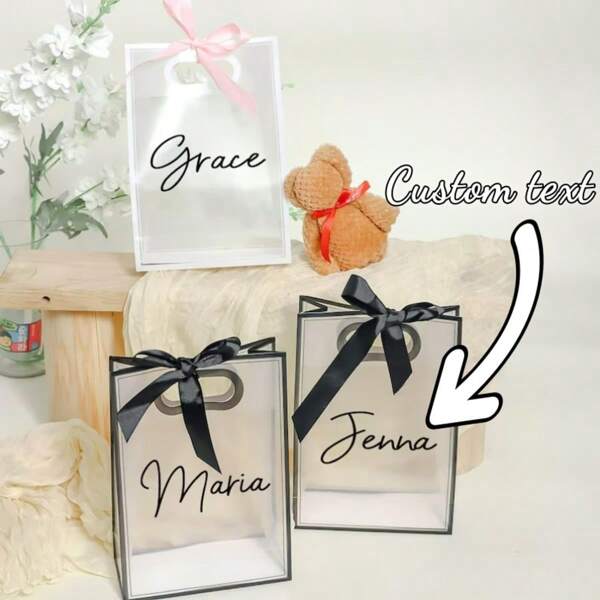 Customizable Transparent Letter Gift Bags, Suitable For Bridesmaid Gifts, Wedding Party, Custom Gift Bag Decorations, Fashion, High Quality, Stylish, Exquisite Customization, Personalized, Unique Ideal Gift For Her, Boyfriend, Girlfriend, Dad, Family, Mom, Friends, Pets, Son, Students, Daughter, Workers, School, Home, Office,Multi-Functional,Durable,Ornamental,Reusable,Exquisite,Stylish,High-Quality,Colorful,Modern,Custom,Personalized,Unique,Ideal Gifts For Him,Ideal Gifts For Her,Boyfriend,Dad,Girlfriend,Mom,Family,Friends,Tea Room,Home,Garden,Office,For Anniversaries,For Valentine's Day,For Mother's Day,For Birthdays,For Father's Day,For Graduation,For Weddings,For Housewarming