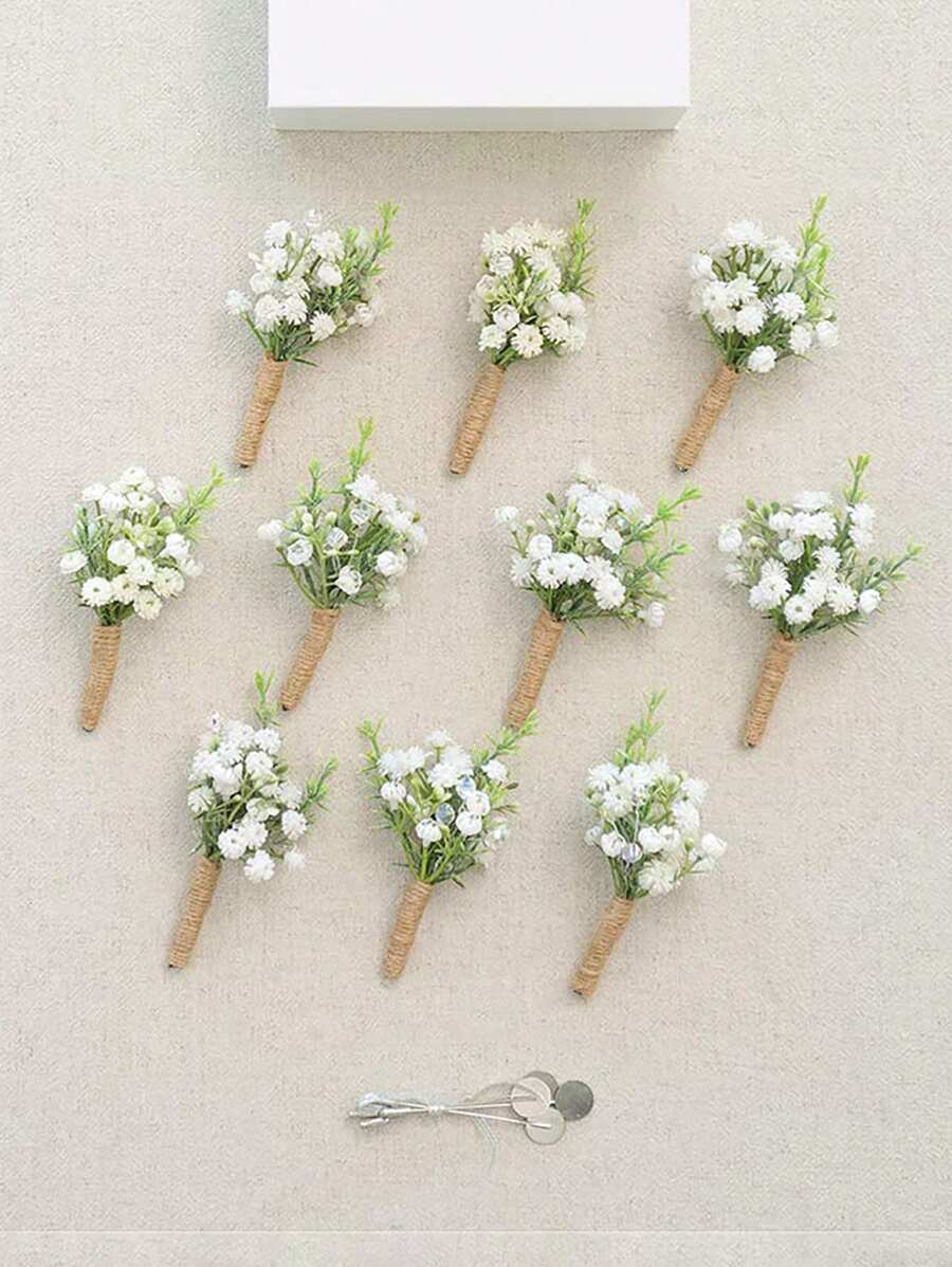 Boutonnière con alfileres para hombres, boutonnière para padrinos de boda y invitados, flores artificiales para decoración de bodas/baile de graduación/homecoming, etc. Boutonnières de rosa para hombres en bodas para el novio, padrinos, ceremonias de boda, aniversarios, cenas formales, fiestas, bailes de graduación, decoración de bodas en el hogar y estilo bohemio