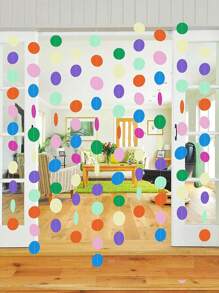 1 confezione di ghirlande di carta colorate a pois per feste, decorazioni appese ad arcobaleno per feste di compleanno, matrimoni, aule scolastiche, decorazione domestica, appendibile alle pareti
