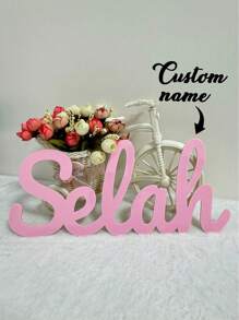 1pc, Custom Brand Logo (Natural Wood Color For Wood Material, Other Colors For Acrylic Material), Elegant Letter Decoration, Seven Colors To Choose From, High-Quality Acrylic Material, 2D Flat, Party, Birthday, Living Room, Bedroom, Nursery And New House Party Birthday Party Decoration, No Electricity Required, Room Decoration, Autumn Home Refresh, Scandinavian Cozy Home,Home Harmony