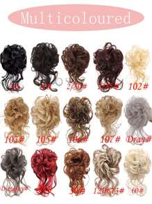 Accesoriu pentru păr pentru coc clasic cu barbă lungă, extensii de păr coc pufos extra lung, accesoriu pentru păr ondulat și ondulat cu bandă de păr elastică, potrivit pentru toate femeile, ușor de purtat, stil moale și casual