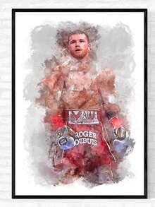 1 件/3 件墙面艺术海报可选框架流行混合武术 MMA 海报拳击手水彩墙面艺术印刷帆布画臭名昭著的图片用于家居装饰,带框架的墙面艺术 - 彩色 - 查看 76