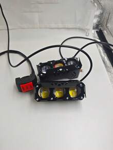 GLANBERT 2pcs-Pack Motorcycle LED Dual Color Mini Lens Lights With Switch Work Auxiliary Lights Hi/ Lo Beam Car Working LIghts Projector Lights For Cars SUV UTV - Multicolor - View 15