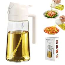 1PC 16.5oz Oil Dispenser Bottle For Kitchen - 2 In 1 Olive Oil Dispenser And Oil Sprayer - 470ml Olive Oil Bottle - Oil Sprayer For Cooking, Restaurant Kitchen, Salad, Barbecue