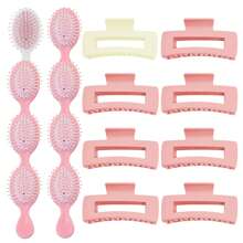 16 Stücke/Set Brautjungfer Vorschlag Geschenke, 8 eckige/blumen Haarklemmen, 8 Haarbürsten für Braut Hochzeit Junggesellinnenabschied Partyfavors