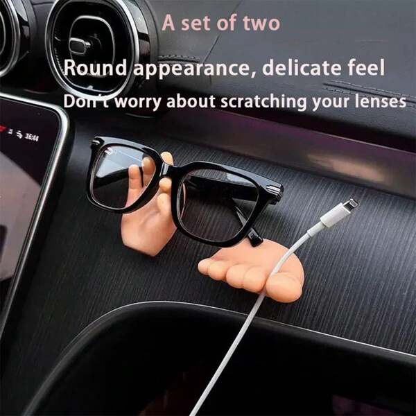 1 Set Multifunctional Car Sun Visor Glasses Holder Clip, Charging Cable, Car Interior Accessories Storage For Women Storage Organizer Travel Essentials Back To School Dormitory Storage