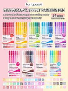 1 Set Of 94pcs Neutral Pen , Including 40 Pcs Burst Flash Color Neutral Pen And 54pcs Acrylic 3D Painting Gel Pens, Large Capacity, 1.0mm Stainless Steel Bullet Tip Design, Smooth Ink Flow,Suitable For Students Drawing, Highlighting,Note-Taking Back To School