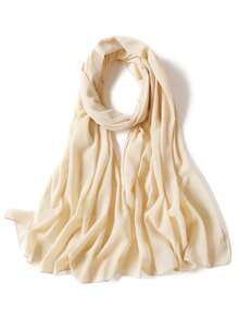 1pc Lightweight Chiffon Solid Color Scarf, Simple & Versatile Women Fashion Accessory Neck Wrap, Sun Protection Shawl For Dress - Multicolor - View 14