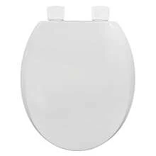 Plastic Round Slow-Close Toilet Seat In White