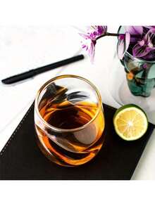 1 件创意鸡尾酒杯，耐热扭曲设计，可重复使用的多用途家用玻璃器皿，仅可手洗 - 适用于威士忌、茶、啤酒 - 1pc透明 - 查看 7