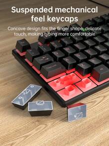 1 Stück K87Pro RGB hinterleuchtete Gaming Mechanik-Gefühl Tastatur, kompakte 87-Tasten kabelgebundene Membrantastatur
