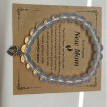 WholeNight Pulsera ajustable con colgante con huella de bebé para futuras mamás, regalo de joyería de moda para el embarazo, madres, San Valentín, Día de la Madre, todo el año, regalo de baby shower, Pascua, para niñas/niños