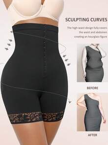 Women Black Shorts,Butt Lifter Shapewear ,Tummy Control Shorts,Body Shaper For Women With Lace Trim,Leggings,Suitable For Various Occasions - Black - View 3