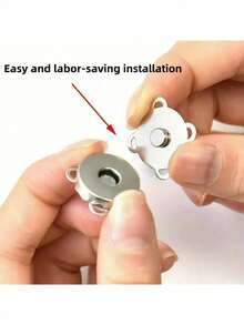 4 Pairs/10 Pairs DIY Magnetic Buttons, Plum Blossom Shaped Hand-Sewn Magnetic Clasps 18mm Button - Silver - View 5