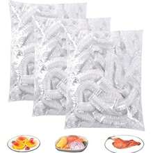 50/100片装一次性弹性口保鲜膜和一次性浴帽，一次性食品保鲜膜碗盖，PE保鲜膜，返校、工作、厨房和浴室用品