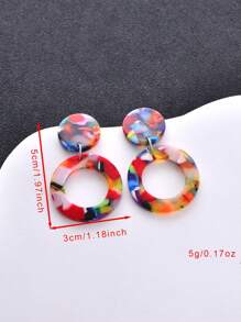1 Pair Acrylic Shiny Hoop Earrings, Fashion Jewelry For Women, Suitable For Parties And Evening Wear