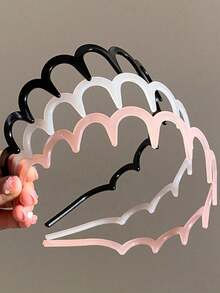 2条装女士豹纹齿状发箍，不紧绷发带，休闲日常发箍，简约风格发饰，情人节情侣发箍套装，送她的礼物，发箍，发圈，之字形发箍，头饰 - 彩色 - 查看 12