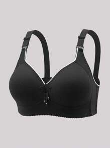 5 Peças Sutiã Feminino com Decoração de Laço de Renda, Sutiã com Sustentação e Push-Up Sem Arame, Lingerie Feminina