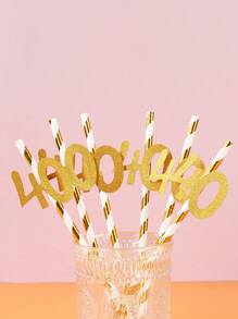10pcs Birthday Disposable Paper Straws, Birthday Party Tableware Decoration Straws, Birthday Decoration Room Decoration Disposable Tableware Disposable Straws, Home Holiday Party Kitchen Decoration, 30th Birthday Decoration, 40th Birthday Decoration, 50th Birthday Decoration, Birthday Gift Party Favor