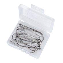 10Pcs Weedless Wacky Rig Hooks - High Carbon Steel Sharp Barbed Fishhooks With Wire Guard For Soft Bait Fishing Tackle