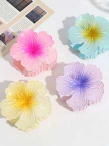 6/4/1 pièce Pince à cheveux à fleur en forme de cœur bouclée pour femmes et adolescentes, pince à cheveux hawaïenne pour cheveux épais de 7,5 cm, accessoire de cheveux de style doux, parfait pour le quotidien, les sorties, les dates, les fêtes et les mariages. Accessoires de cheveux de mode pour la plage, cadeau idéal pour les amies!