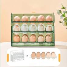 Caja de almacenamiento automática para huevos con giro - Montaje sencillo en el refrigerador, frescura superior, organizador ordenado para una solución de almacenamiento sin caos en la cocina