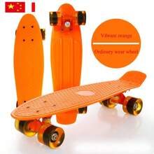 Skateboard Teenage Street Plastic Fish, Skateboard Banana de înaltă rezistență, unisex, cu 4 roți, cu lumini colorate